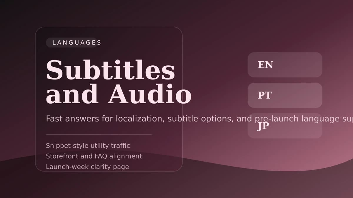 Stylized localization cover for languages and subtitles coverage