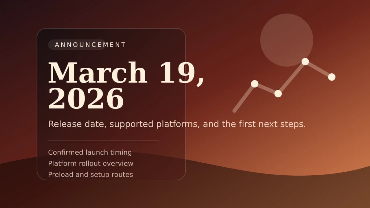 Stylized launch cover for Crimson Desert release-date coverage