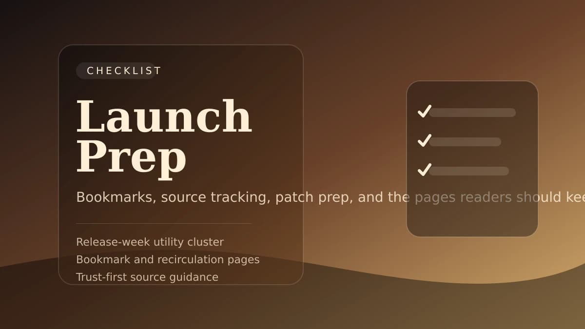 Stylized checklist cover for bookmark guide