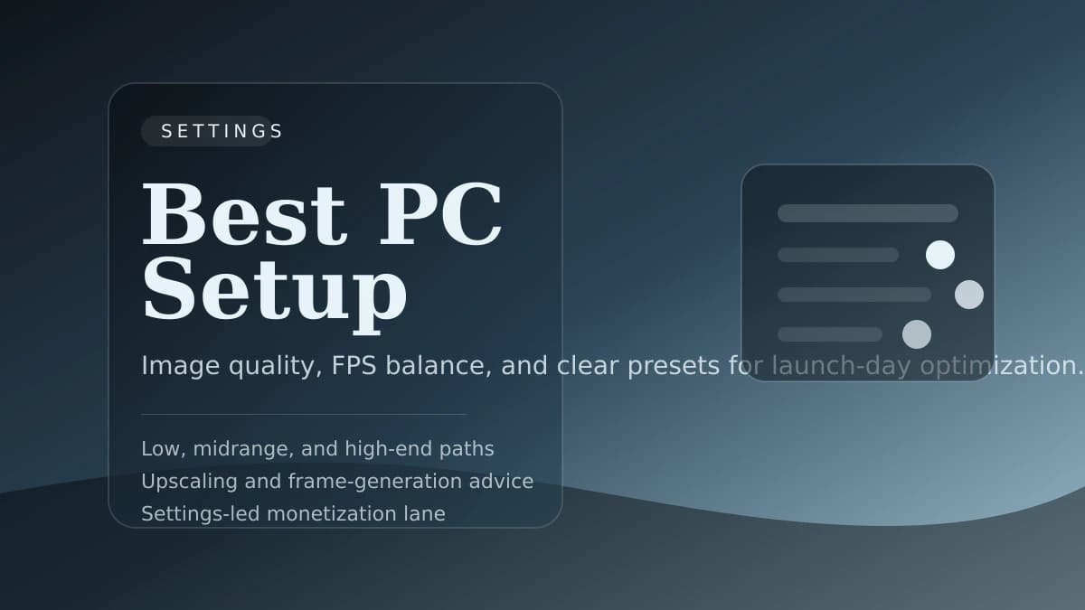 Stylized settings cover image for best PC settings guide